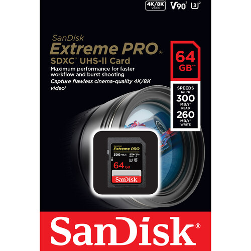 SanDisk 64GB Extreme PRO UHS-II SDXC Memory Card